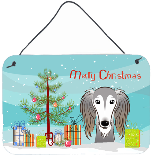 Christmas Tree & Saluki Wall or Door Hanging Prints