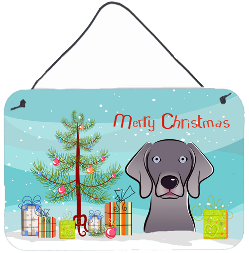 Christmas Tree & Weimaraner Wall or Door Hanging Prints
