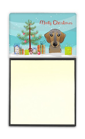 BB1605SN Christmas Tree & Wirehaired Dachshund Sticky Note Holder