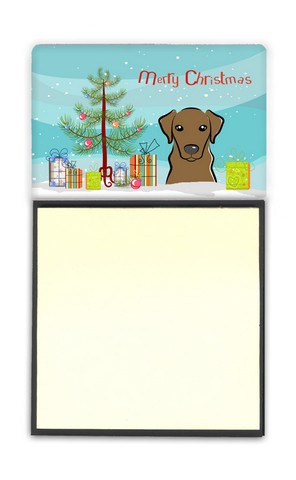 BB1606SN Christmas Tree & Chocolate Labrador Sticky Note Holder