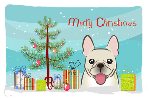 Christmas Tree & French Bulldog Fabric Standard Pillowcase