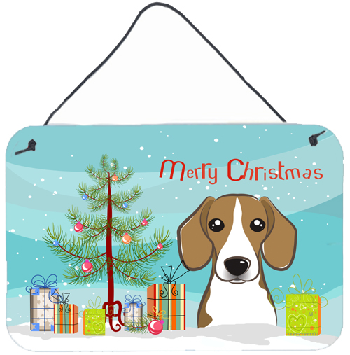 Christmas Tree & Beagle Wall or Door Hanging Prints