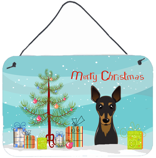 Christmas Tree & Min Pin Wall or Door Hanging Prints