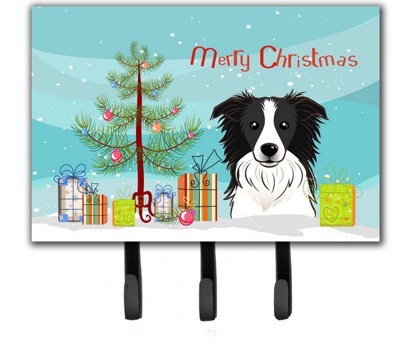 BB1613TH68 Christmas Tree & Border Collie Leash or Key Holder