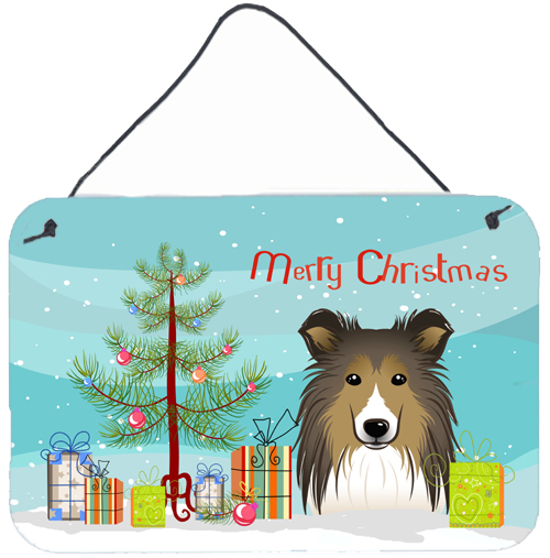 Christmas Tree & Sheltie Wall or Door Hanging Prints