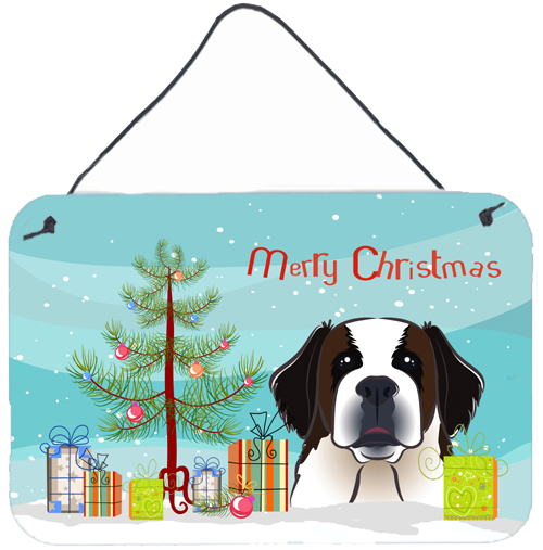 Christmas Tree & Saint Bernard Wall or Door Hanging Prints