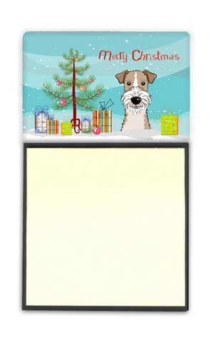 BB1619SN Christmas Tree & Wire Haired Fox Terrier Sticky Note Holder