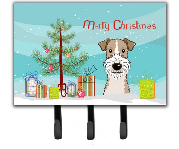 BB1619TH68 Christmas Tree & Wire Haired Fox Terrier Leash or Key Holder
