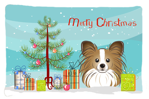 Christmas Tree & Papillon Fabric Standard Pillowcase
