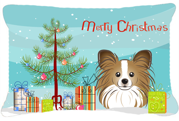 Christmas Tree & Papillon Fabric Decorative Pillow