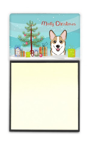 BB1625SN Christmas Tree & Sable Corgi Sticky Note Holder