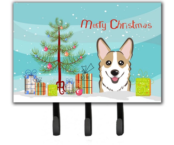 Christmas Tree & Sable Corgi Leash or Key Holder