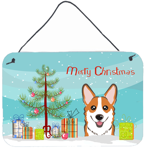 Christmas Tree & Red Corgi Wall or Door Hanging Prints