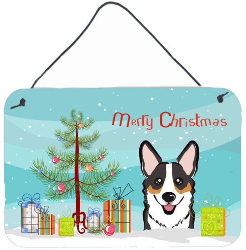Christmas Tree & Tricolor Corgi Wall or Door Hanging Prints