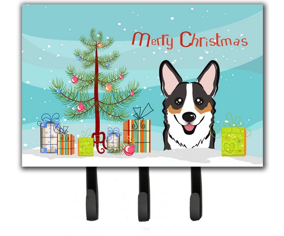 BB1627TH68 Christmas Tree & Tricolor Corgi Leash or Key Holder