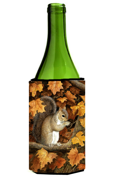 Autumn Grey Squirrel by Daphne Baxter Wine Bottle Can cooler Hugger