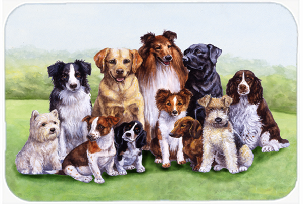 Springtime Dogs Glass Large Cutting Board