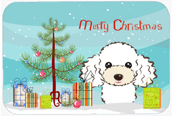Christmas Tree & White Poodle Indoor or Outdoor Mat- 24 x 36
