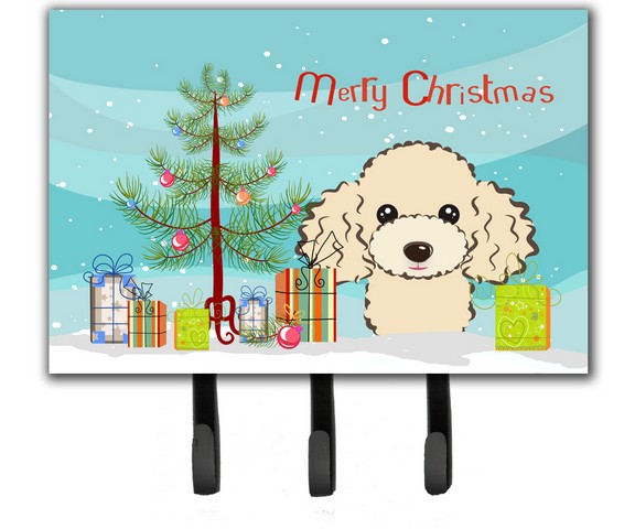 BB1630TH68 Christmas Tree & Buff Poodle Leash or Key Holder