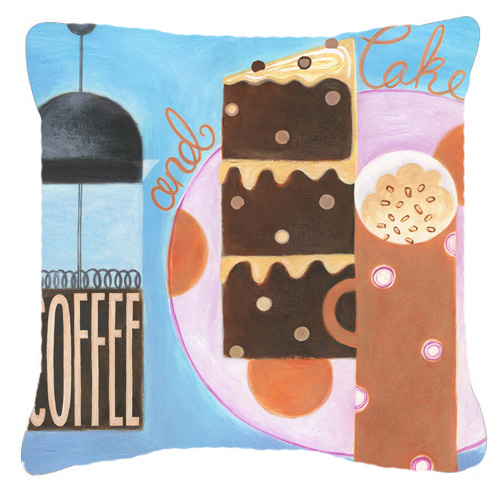 Picture of Carolines Treasures BCBR0116PW1818 Kitchen Collection Coffee & Cake Canvas Decorative Pillow