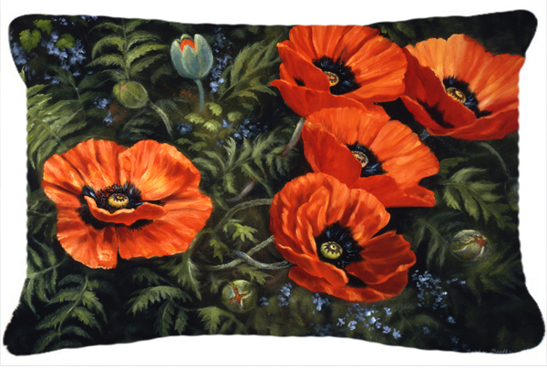 Poppies by Daphne Baxter Fabric Decorative Pillow