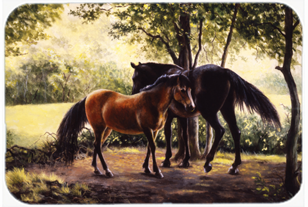 Horses by Daphne Baxter Glass Large Cutting Board