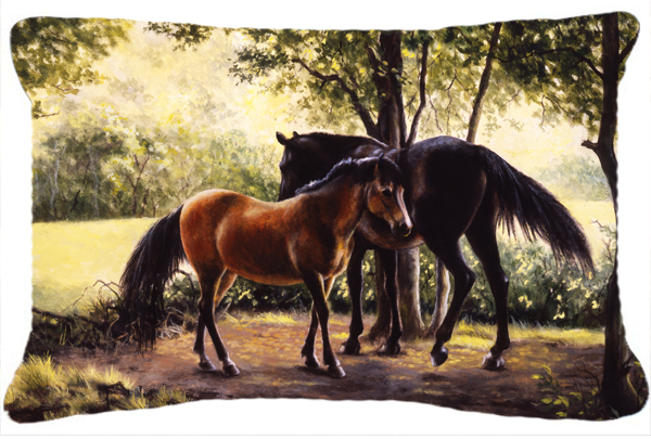 Horses by Daphne Baxter Fabric Decorative Pillow