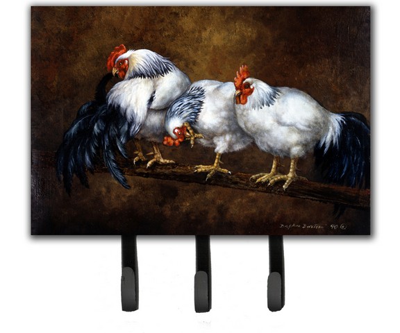Roosting Rooster & Chickens Leash or Key Holder