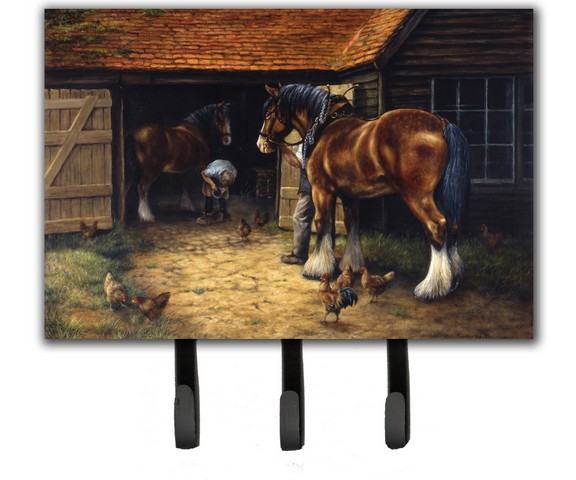 Horse & the Blacksmith by Daphne Baxter Leash or Key Holder