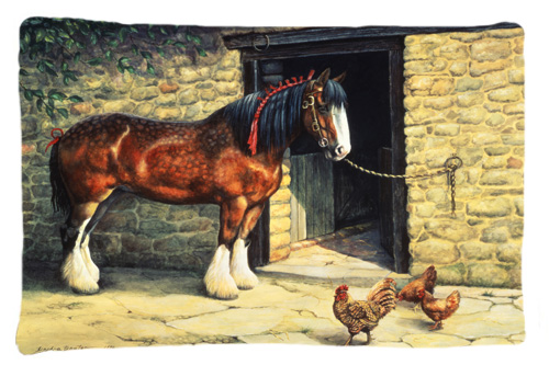 Horse & Chickens by Daphne Baxter Fabric Standard Pillowcase