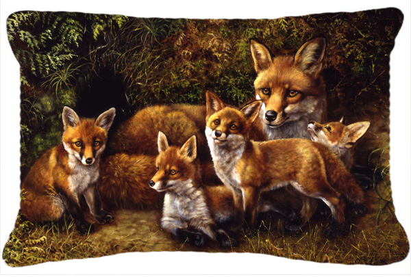 Fox Family Foxes by Daphne Baxter Fabric Decorative Pillow