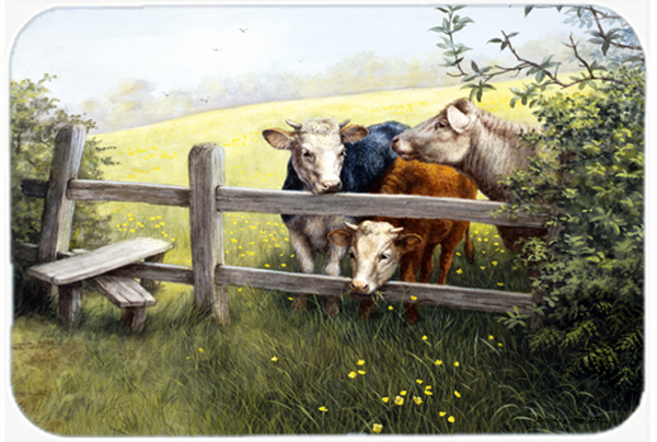 Cows in a Buttercup Meadow Glass Large Cutting Board