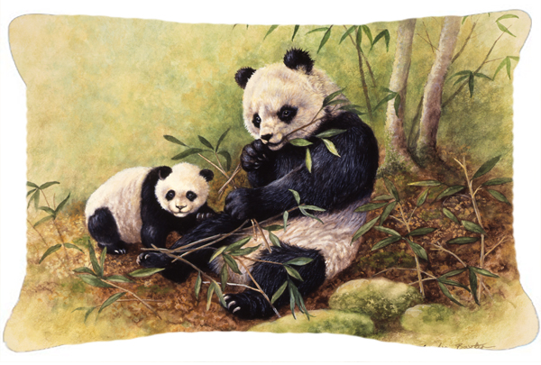 Panda Bears by Daphne Baxter Fabric Decorative Pillow