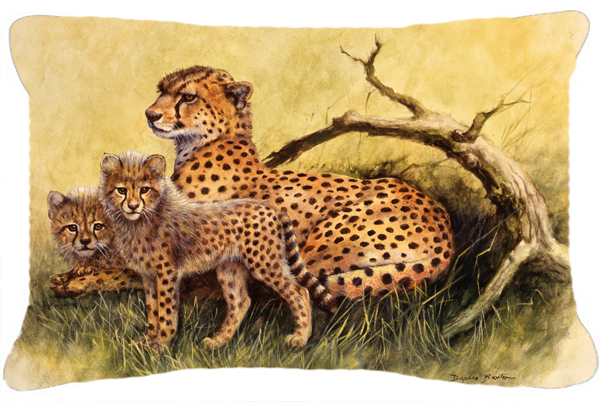 Cheetahs by Daphne Baxter Fabric Decorative Pillow