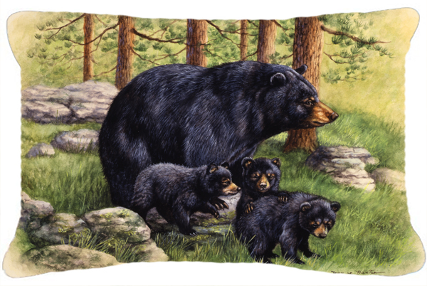 Black Bears by Daphne Baxter Fabric Decorative Pillow