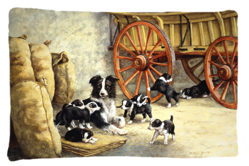 Border Collie Dog Litter Fabric Standard Pillowcase