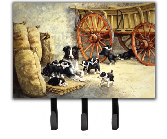 Border Collie Dog Litter Leash or Key Holder