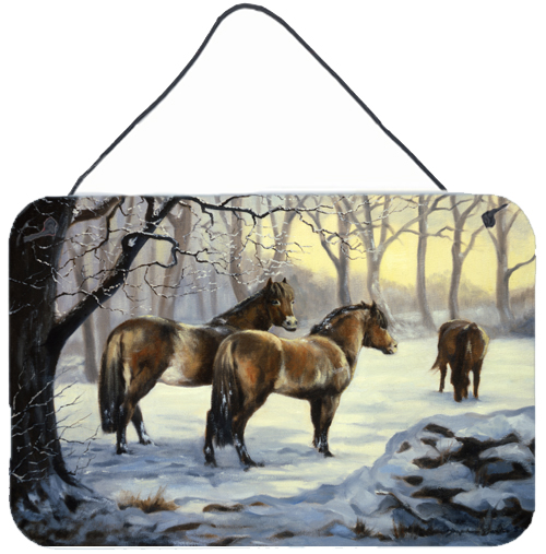 Horses in Snow by Daphne Baxter Wall or Door Hanging Prints