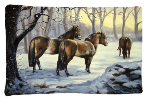 Horses in Snow by Daphne Baxter Fabric Standard Pillowcase