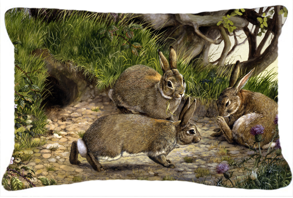 Rabbits & the Rabbit Hole Fabric Decorative Pillow