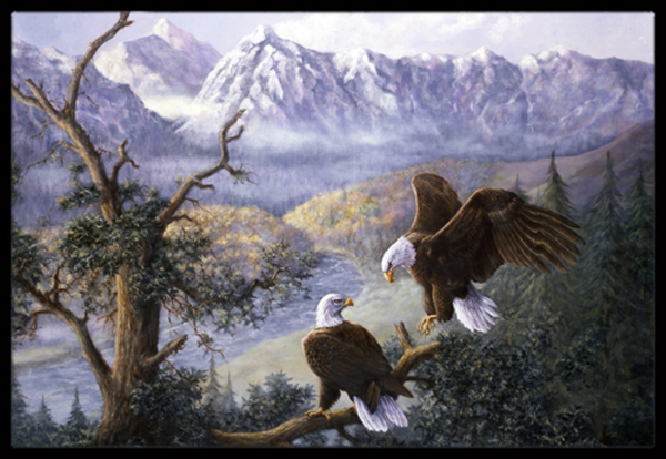 Eagles by Daphne Baxter Indoor or Outdoor Mat, 24 x 36