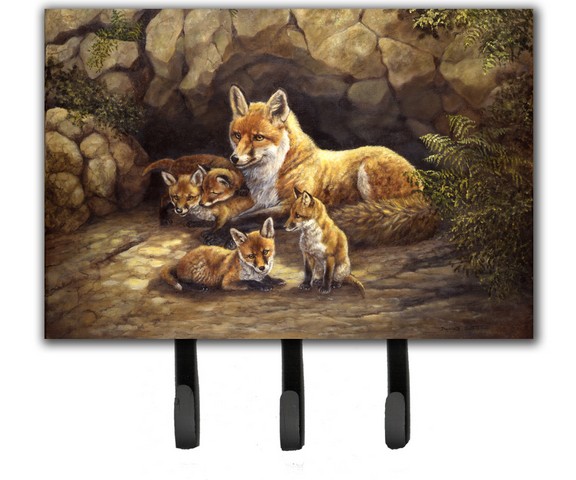BDBA0169TH68 Fox Family Foxes by the Den Leash or Key Holder