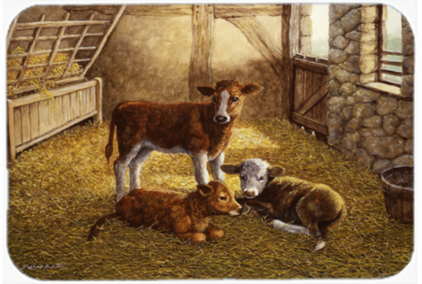 Cows Calves in the Barn Wall or Door Hanging Prints