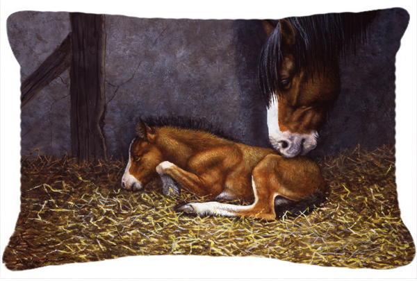 Horse & Her Foal Fabric Decorative Pillow