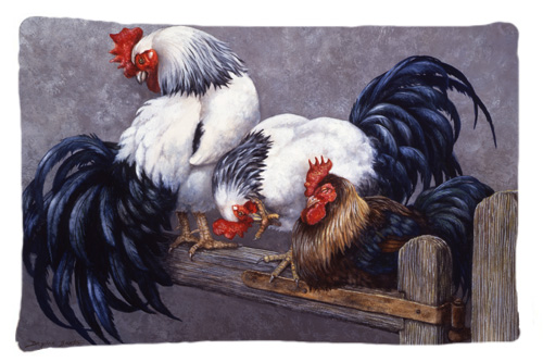 Roosters Roosting Fabric Standard Pillowcase