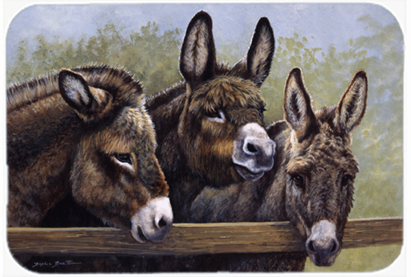 Donkeys by Daphne Baxter Glass Large Cutting Board