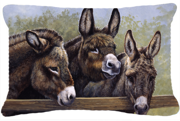 Donkeys by Daphne Baxter Fabric Decorative Pillow