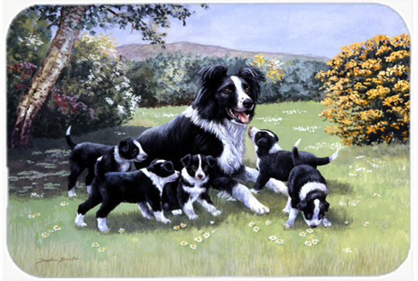 Border Collie Puppies with Momma Mouse Pad, Hot Pad or Trivet