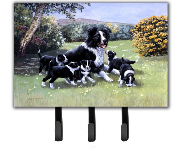 Border Collie Puppies with Momma Leash or Key Holder