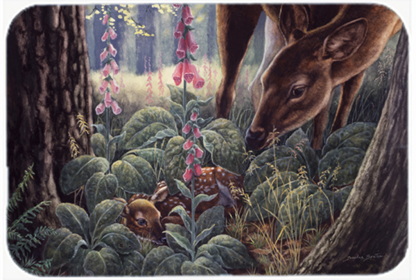 Doe & Fawn Deer Glass Large Cutting Board